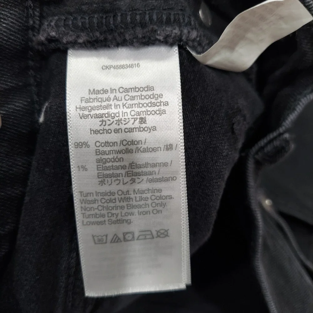 Madewell Denim Jean Shorts Women 26 Black High Rise Raw Hem Rolled Cuffed Cutoff